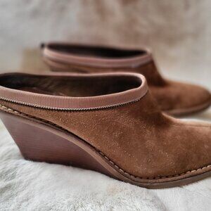 Women's Cole Haan Brown Suede Wedge Wood Heels 8.0
